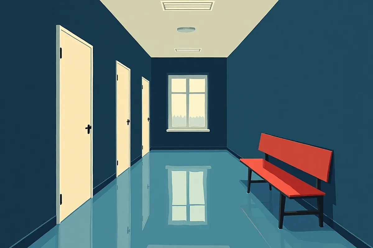 Salle d'attente d'un centre médical en hiver